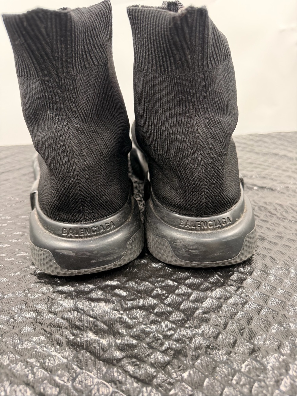 Black Knit Sock Sneakers - Picture 3 of 5